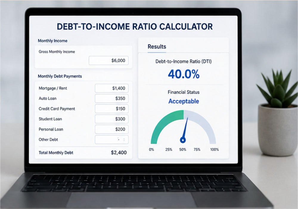 debt to income ratio calculator results