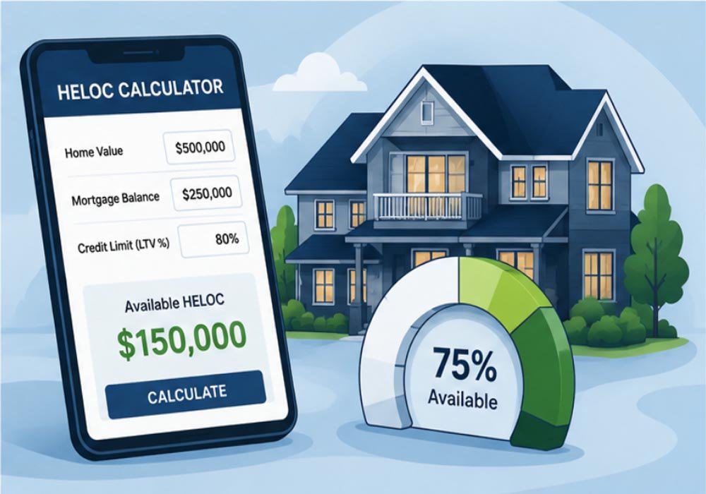 HELOC home equity value calculation